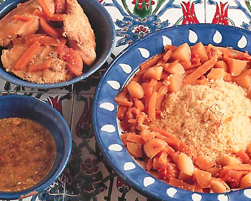 Couscous au poulet en sauce thaï